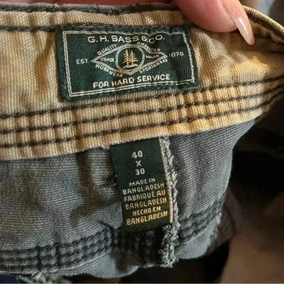 G.H. BASS & CO For Hard Service Stretch Canvas Terrain Gray Cargo Pants size 40 - Picture 6 of 11